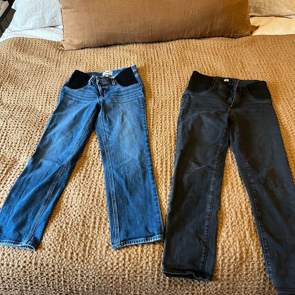 PAIGE Maternity Straight Leg Jeans - Picture 4 of 9